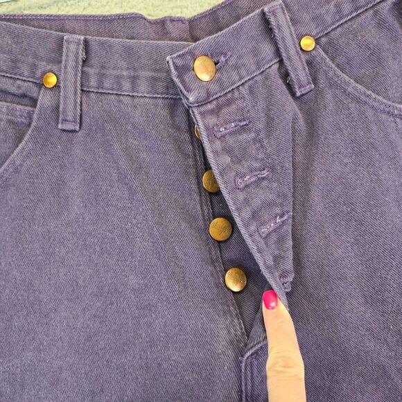 Vintage Wrangler Jeans Womens 12x36 Purple Button‎ Fly Tall Rodeo Cowgirl USA - Picture 5 of 15